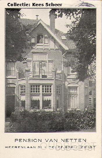 Heren-1929-002.JPG - Pension van Netten aan de Heerenlaan 31 Tel: 676. Egenaar was G. van Netten, Pensionhouder en zijn broer was Chauffeur en woonde aan de Heerenlaan 22. Opname van 1929