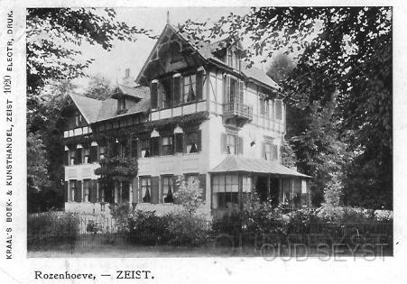 Kroostweg-1908-001.jpg - Villa “Rozenhoeve”, gebouwd in 1870 in opdracht van de familie Regout-Westerwoudt te Amsterdam. In 1908 bewoond door Mr. Th. Westerwoudt (alleen ‘s zomers). Foto gemaakt in 1908.