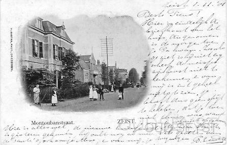 Montaubanstr-1901-002.jpg - Montaubanstraat: In de tachtiger jaren van de negentiende eeuw werd de Montaubanstraat omgedoopt tot Huydecoperstraat; deze naam is nooit ingeburgerd. In 1895 werd de voormalige Montaubansteeg voortaan Montaubanstraat. Opname van 1900.